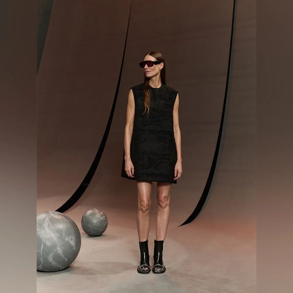 Henrik Vibskov Dart Sleeveless Dress in Fishes Black Black Size Small - Picture 4 of 10